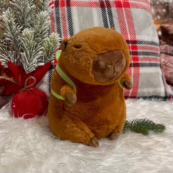 New! Capybara Carrying a Cute Little Turtle Backpack!  Plush and Adorable.  NWT - Picture 3 of 7